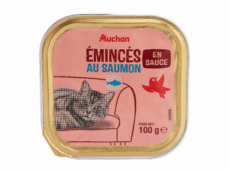 Comida Húmida Para Gato Auchan Pedaços Em Molho Com Salmão 100 g