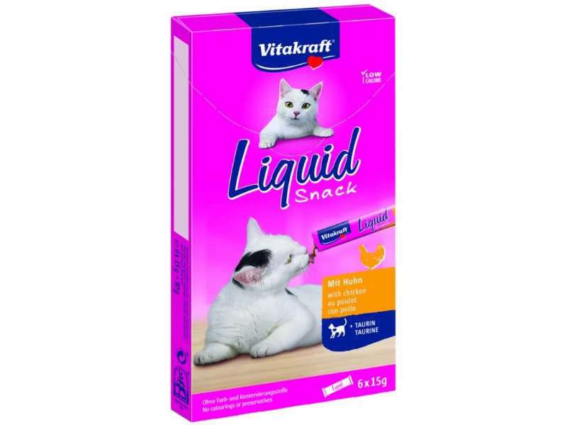 Snacks Para Gato Líquido Vitakraft Com Frango 6X15 g