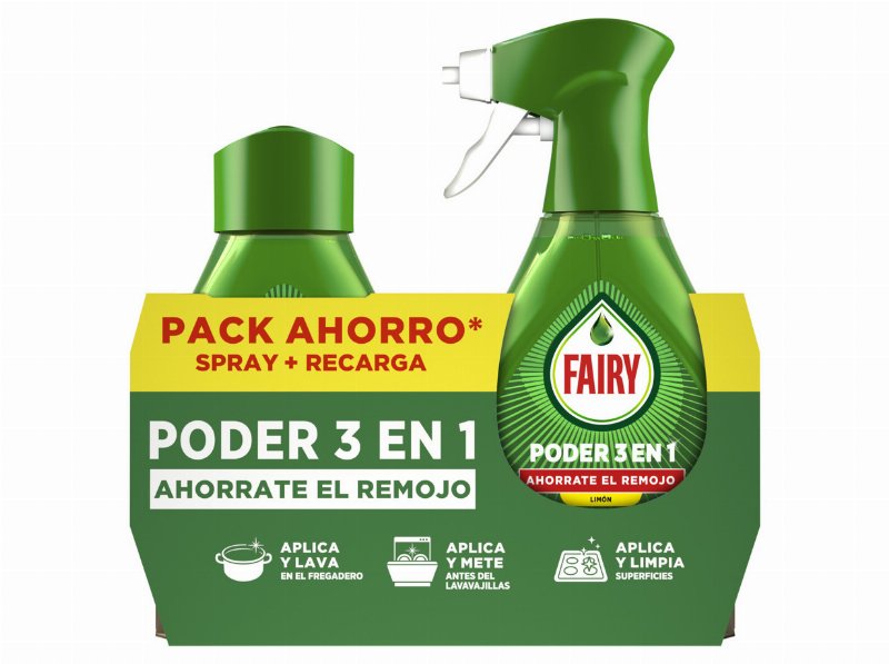 Detergente Loiça Manual Fairy Limão Spray+Rec 1 l