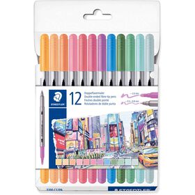 Marcadores De Colorir Ponta Dupla Pastel Staedtler 12 Un