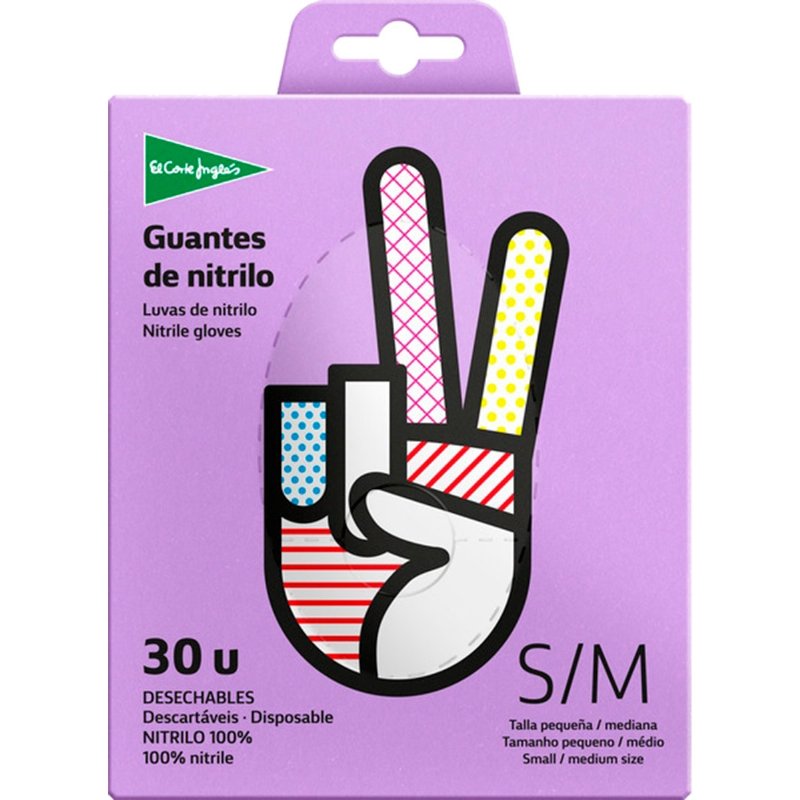 Luvas Descartáveis De Nitrilo S-M 30 unidades