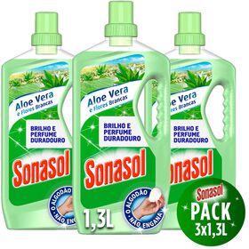 Lava Tudo Aloe Vera E Flores Brancas Sonasol 3 X 1,3 Lt