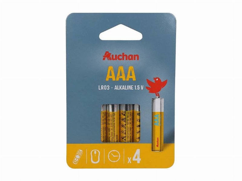 Pack 4 Pilhas Alcalina Auchan Standard Aaa Lr03