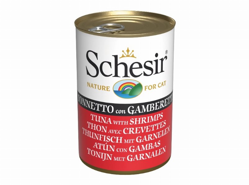 Comida Húmida Para Gato Schesir Lata Com Atum E Gambas 140 g