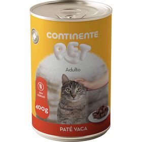 Comida Húmida Para Gato Adulto Sem Cereais Paté Vaca Continente Pet 400 g