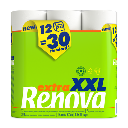 Papel Higiénico Compacto Extra Xxl 12=30 Rolos Renova 12Un