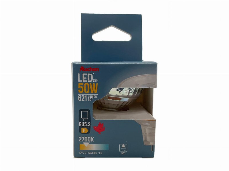 Lâmpada Led Auchan Gu5.3 50W Luz Amarela