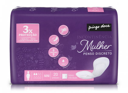 Pensos Incontinência Discreta Mini Pingo Doce 20Un