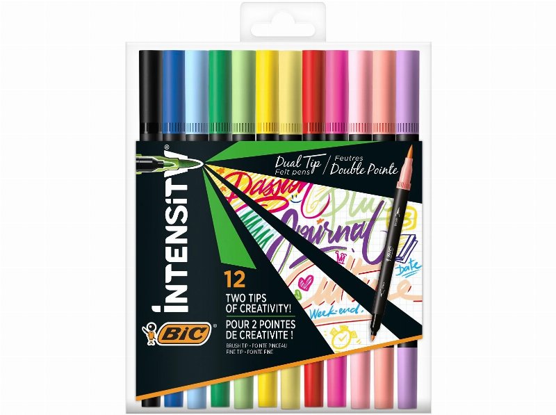 Marcadores Para Colorir Bic Intensity Dual Tip 12 Unidades