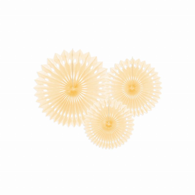 Pack 3 Rosetas Creme Papel Sortido 20-30 Cm