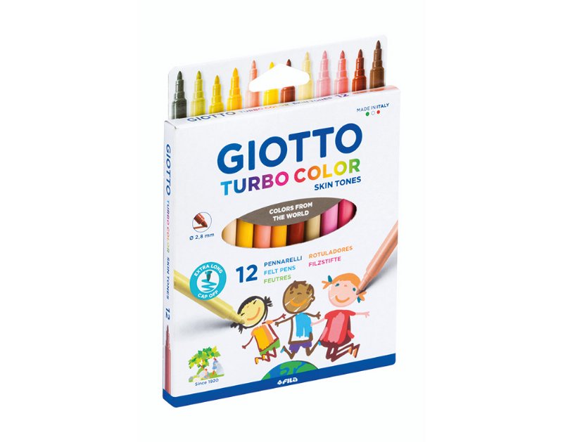 Marcadores Colorir Giotto Turbo Color Skin Tones 12 Unidades