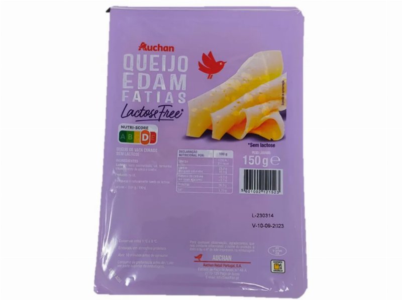 Queijo Edam Auchan Sem Lactose Fatias 150 g