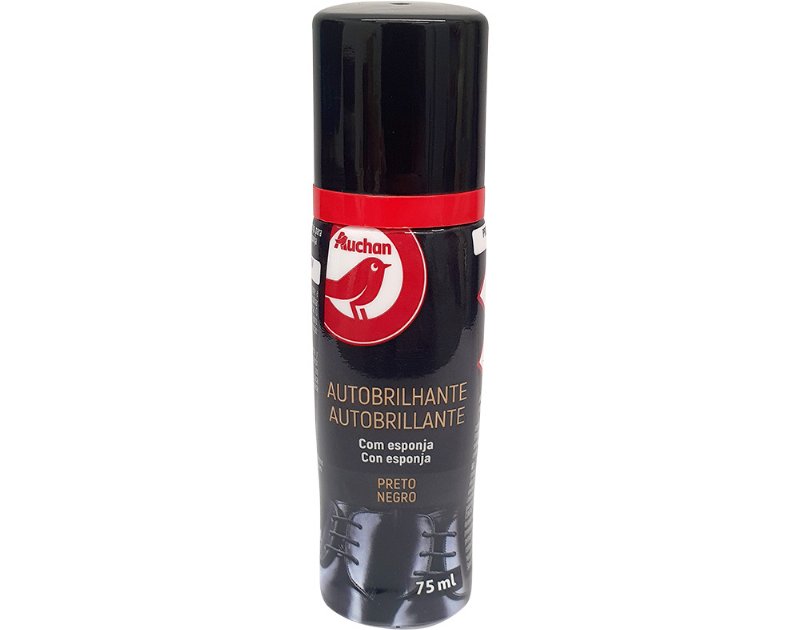 Autobrilhante Calçado Auchan C/Esponja Preto 75 ml