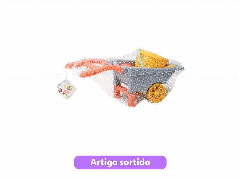 Carrinho De Mão Com Brinquedos De Praia One Two Fun 7 Peças Cores Sortidas
