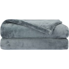 Manta Flanela 130X160Cm Cinza Kasa
