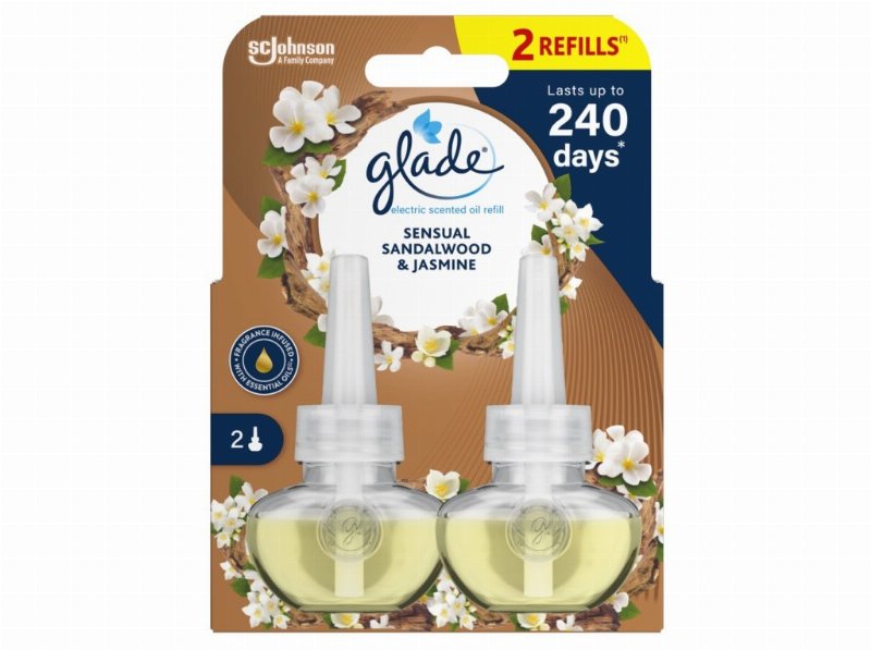 Ambientador Glade Eléctrico Recarga Dupla Sandalwood 2X20 ml