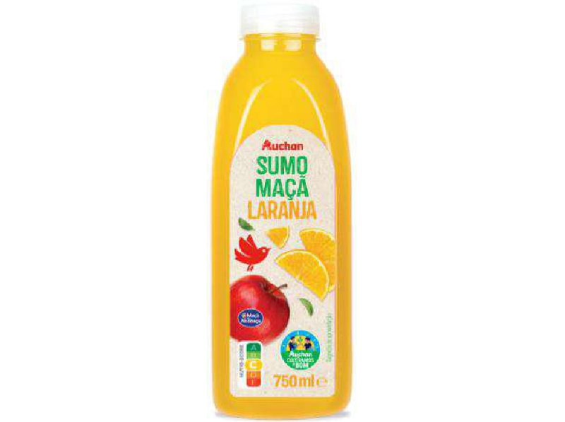 Sumo Maçã Laranja Auchan Cultivamos O Bom 750 ml