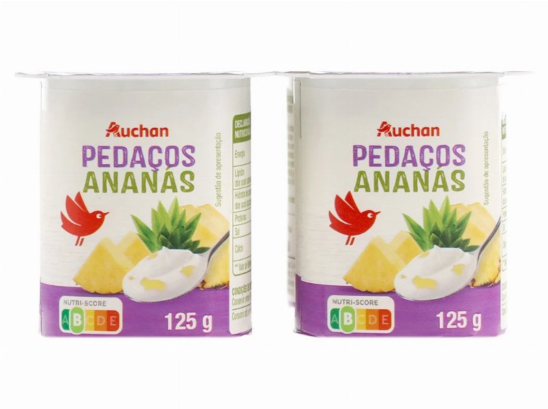 Iogurte Auchan Pedaços Ananás 4X125 g