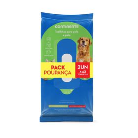 Toalhitas Para Cão Pele E Pelo Pack Poupança Continente 2 X 42 Un