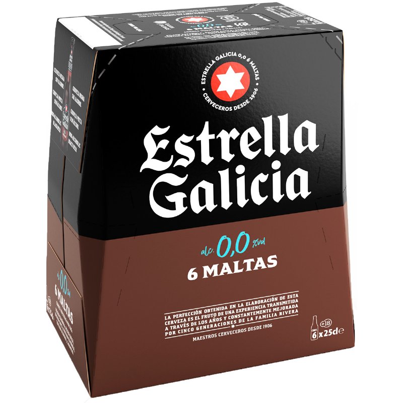 Cerveja De Espanha Preta Sem Álcool Pack 6 Unidades 25 cl