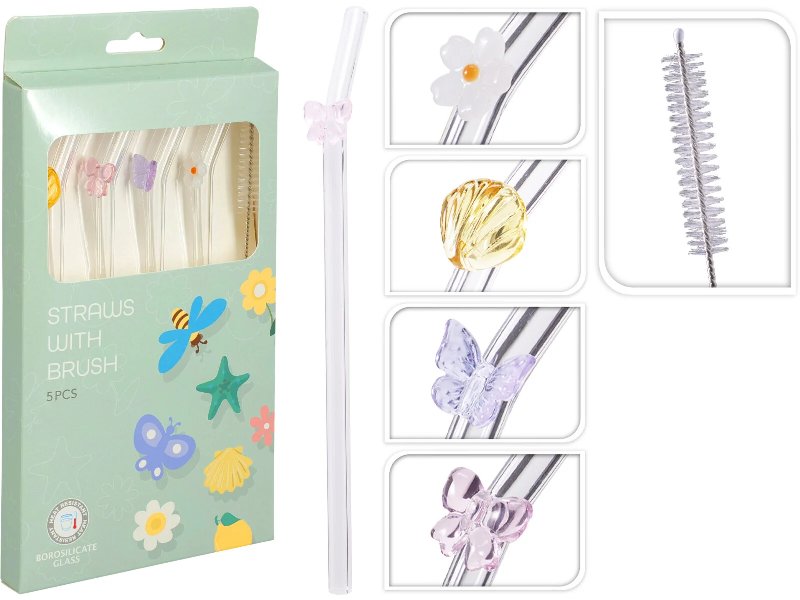 Conjunto De Palhinhas 20Cm 5 Peças