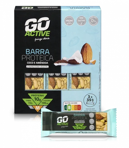 Barras De Proteína De Amêndoa Sem Açúcar Pack 3 Go Active 3x0.035Kg