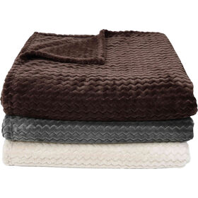 Manta Flanela Jacquard 160X130Cm Zig Zag Cinza Kasa