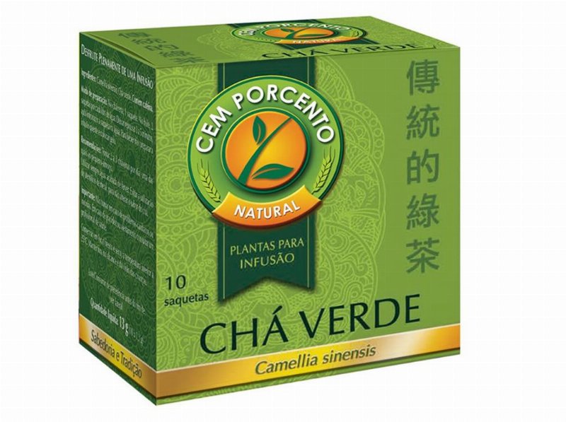 Chá Cem Porcento Verde 10 Saquetas