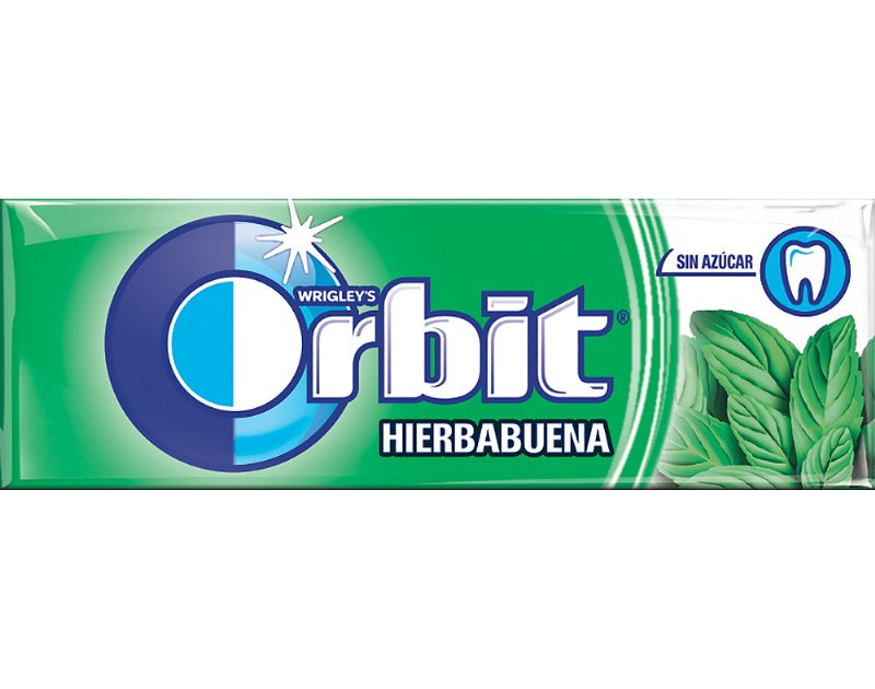 Pastilhas Orbit Elásticas Single Spearmint Hortelã