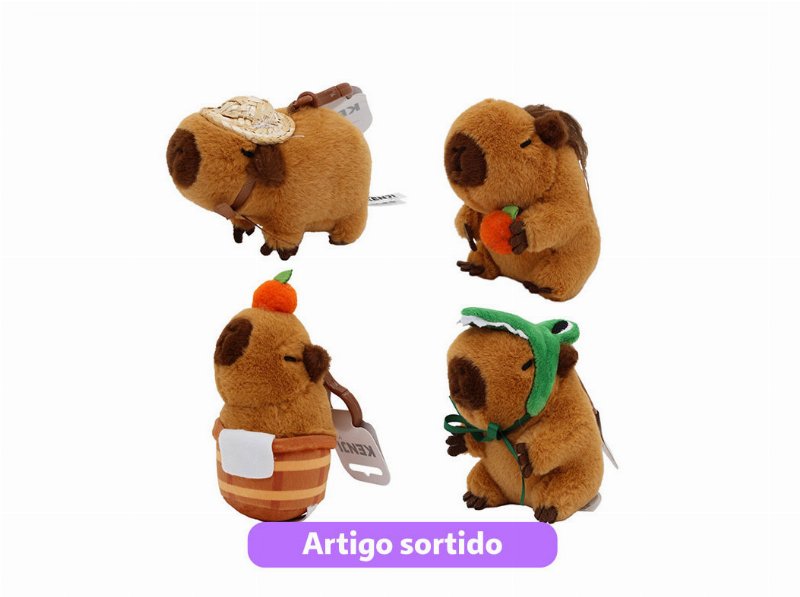 Porta Chaves Mima Fluffy Capybara Orange Modelos Sortidos