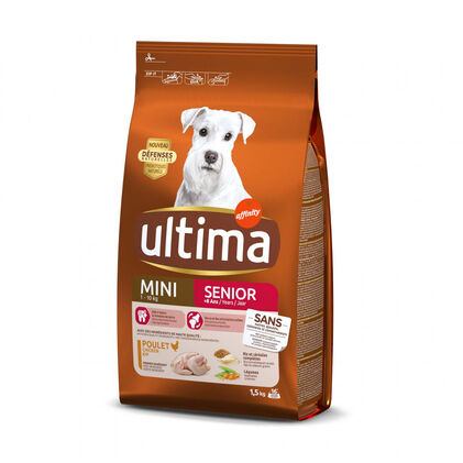 Comida Seca Para Cão Mini Sénior Com Frango Affinity Ultima 1.5Kg