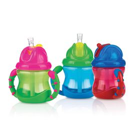 Copo Com Palha 240 ml +12M Flipnslip (Várias Cores) Nuby