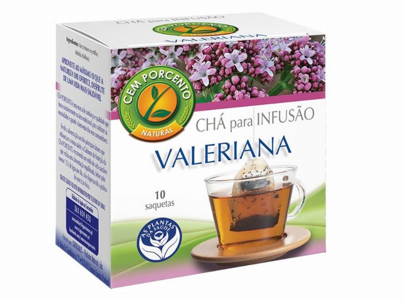 Chá Cem Porcento Valeriana 10 Saquetas