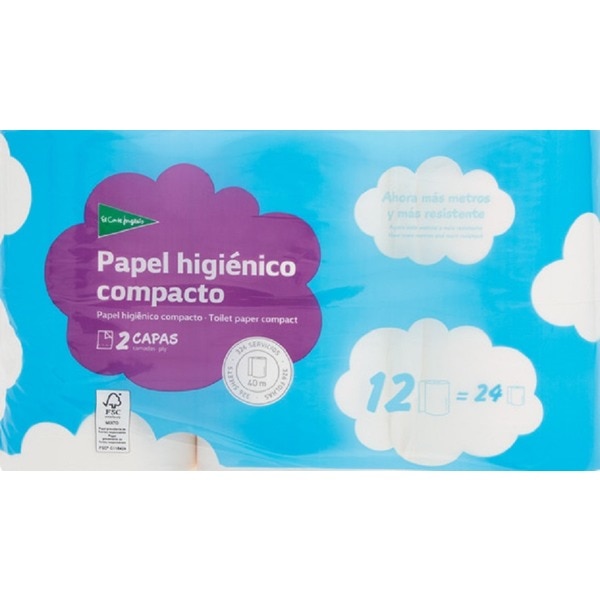Papel Higiénico Compacto 2 Capas 12 unidades