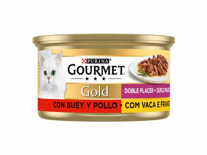 Comida Húmida Para Gato Gourmet Gold Com Vaca E Frango 85 g
