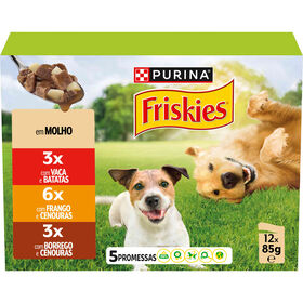 Comida Húmida Para Cão Adulto Carnes Em Molho Purina Friskies 12 X 85 g