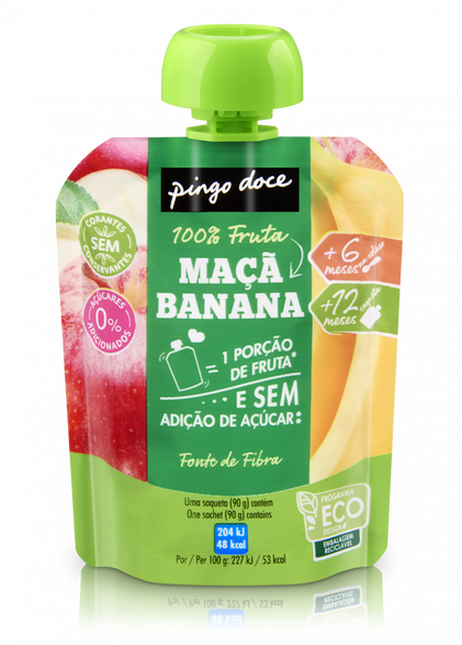 Bolsa De Fruta Maçã E Banana Pingo Doce 0.09Kg
