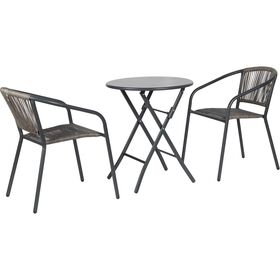 Conjunto De Refeição Mesa E 2 Cadeiras Metal Porto Santo Kasa