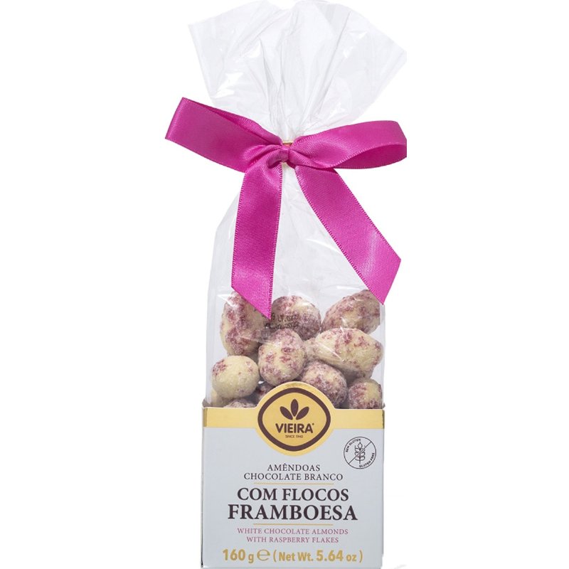 Amêndoas Cobertas De Chocolate Branco Com Framboesa 175 g