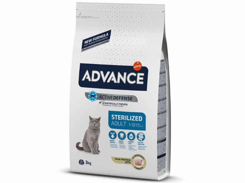 Ração Para Gato Advance Esterilizado Com Perú E Arroz 3 kg