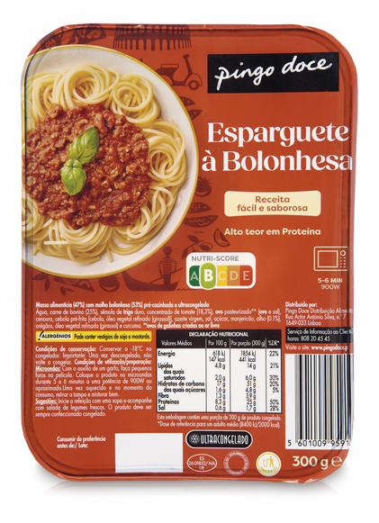 Esparguete À Bolonhesa Congelado Pingo Doce 0.3Kg