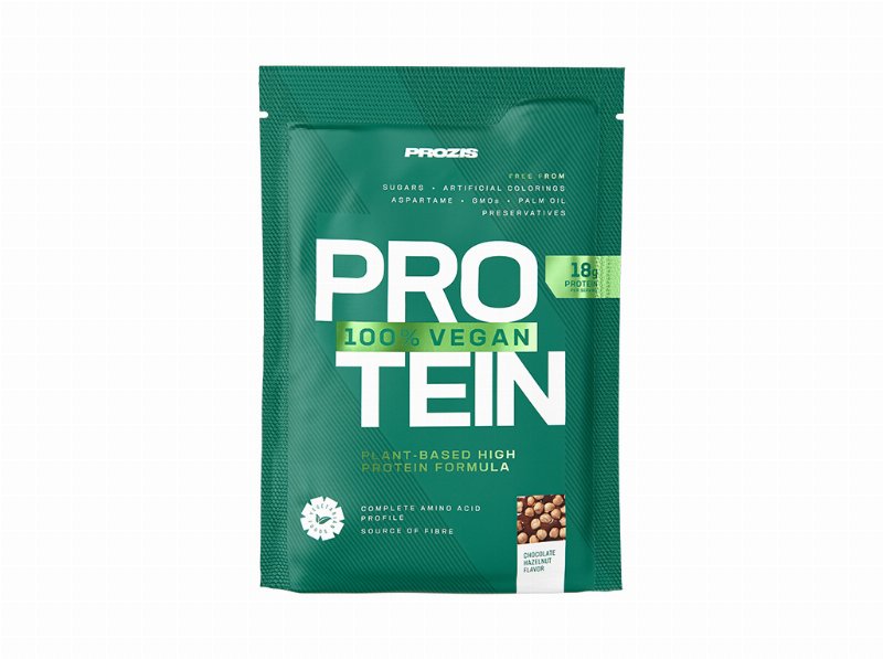 Saqueta Proteína 100% Prozis Vegan Chocolate E Avelã 25 g