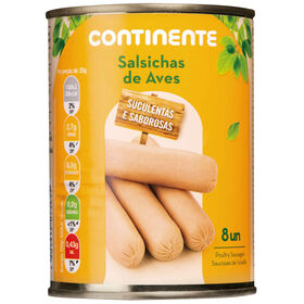 Salsichas De Aves Lata 8 Un Continente 350 gr (Peso Escorrido 200 gr)