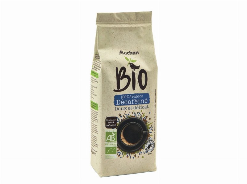 Café Moído Auchan Bio Arábica 100% Descafeinado Intenso 250 g