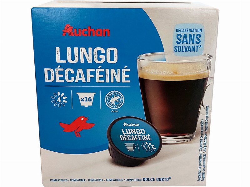 Cápsulas Café Dg Auchan Descafeinado Lungo Int.4 16Un