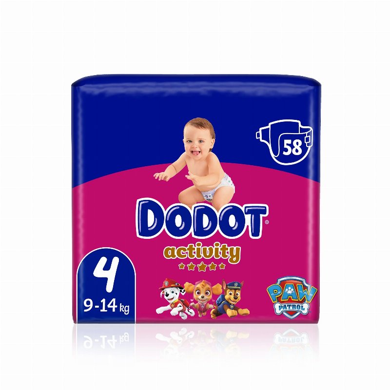 Dodot Activity Fraldas T4 (9-14 kg) 58 Un