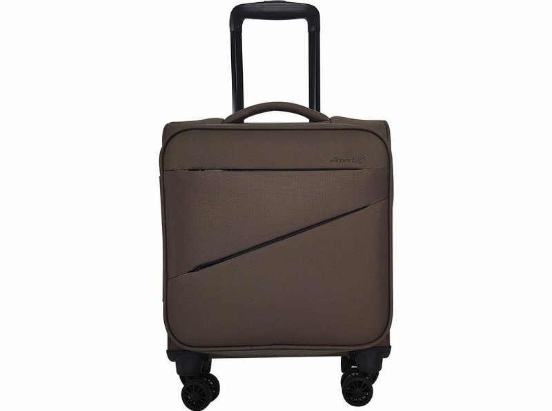 Mala De Cabine Flexível Airport Kaki 8 Rodas 35X45X20Cm