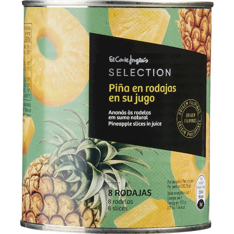 Ananás Às Rodelas Em Sumo Natural 493 g