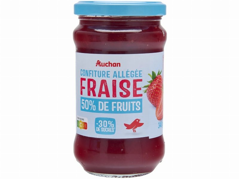 Doce Auchan Light 50% Frutos Morango 340 g