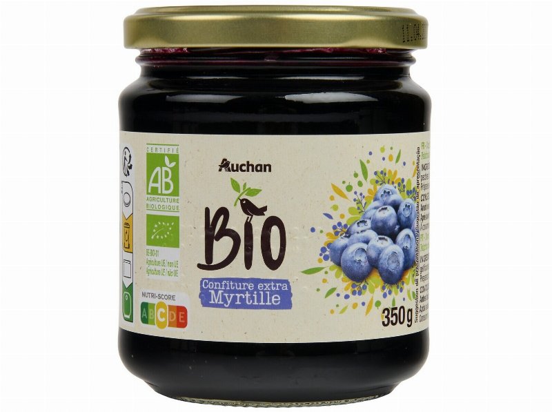 Doce Extra Auchan Bio Mirtilo 350 g